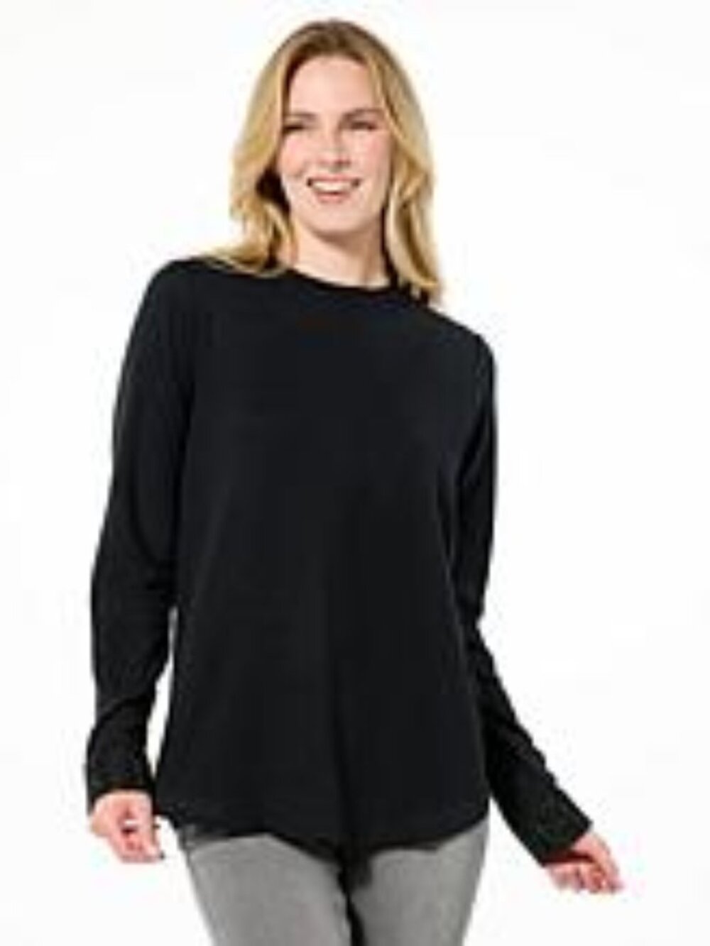 NWT DG2 Diane Gilman Sparkling Rhinestone Cuff Brushed Knit Top